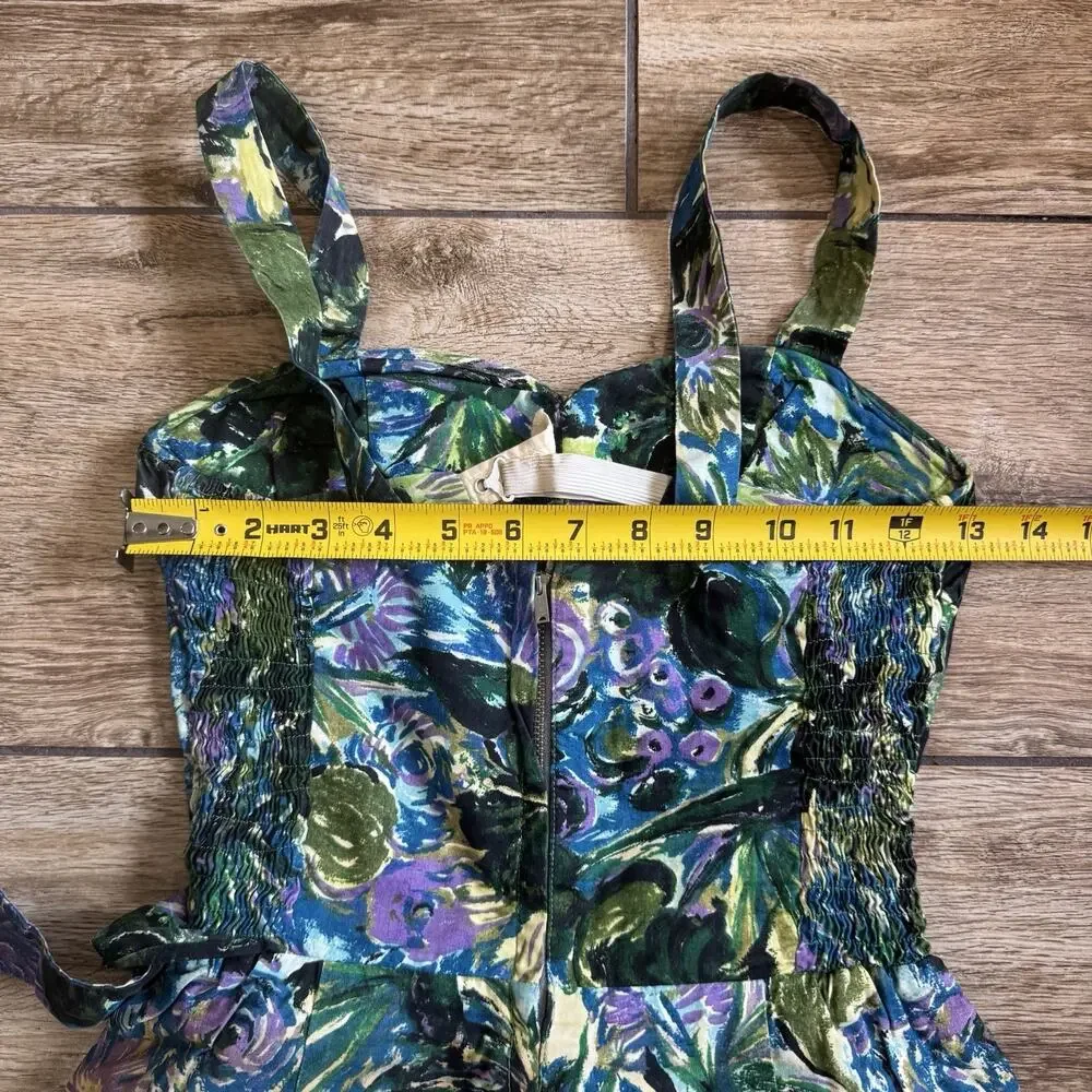 Vintage Sun Fashions of Hawaii Swimsuit Wrap Suit Pin Up Rockabilly Romper